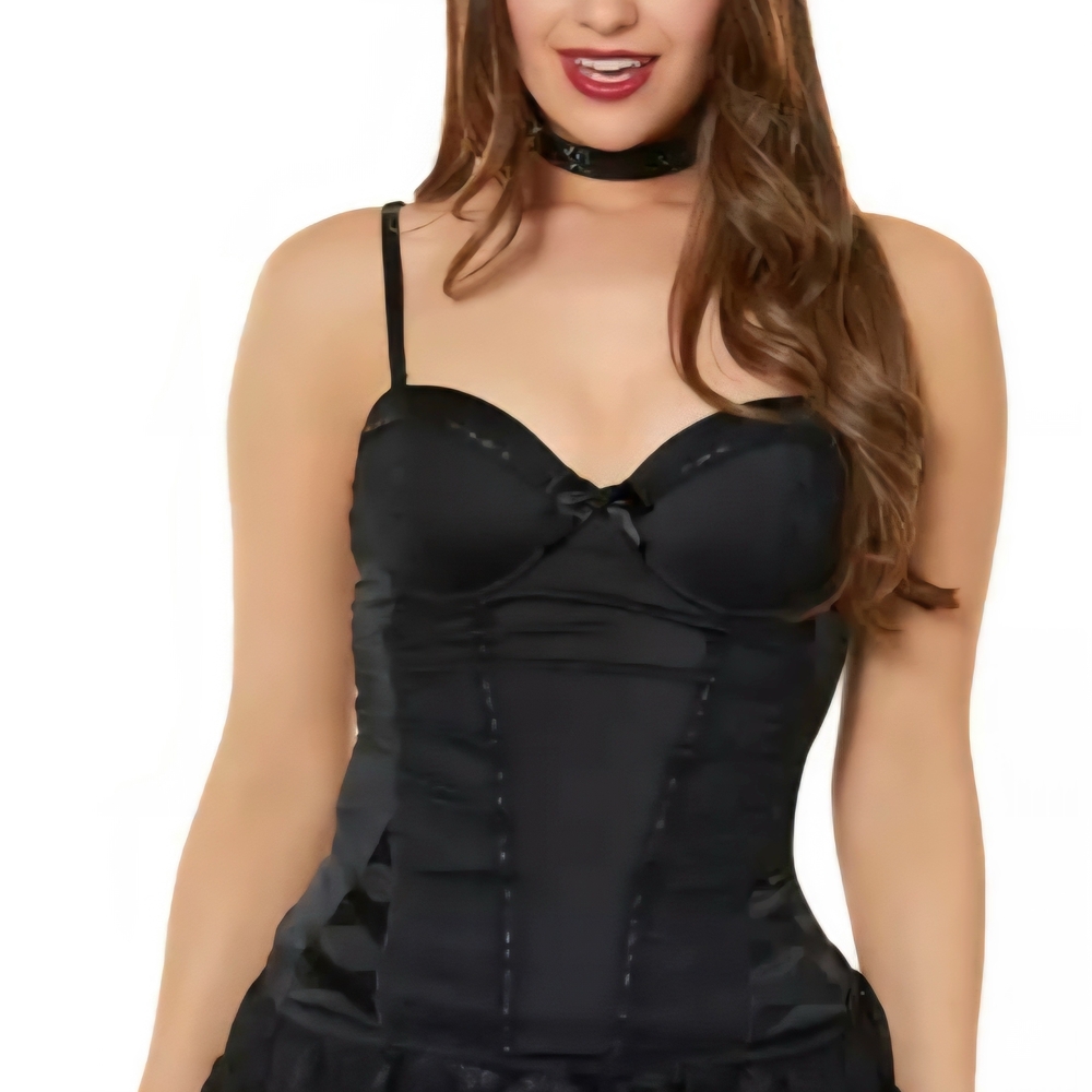 NWT Spirit Black Lacy Bustier Womens XL